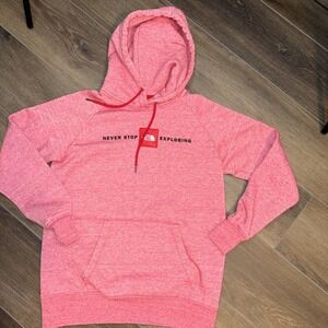 The North Face Women's PINK Pullover Hoodie Smal Never Stop Exploring Sweatshirt
